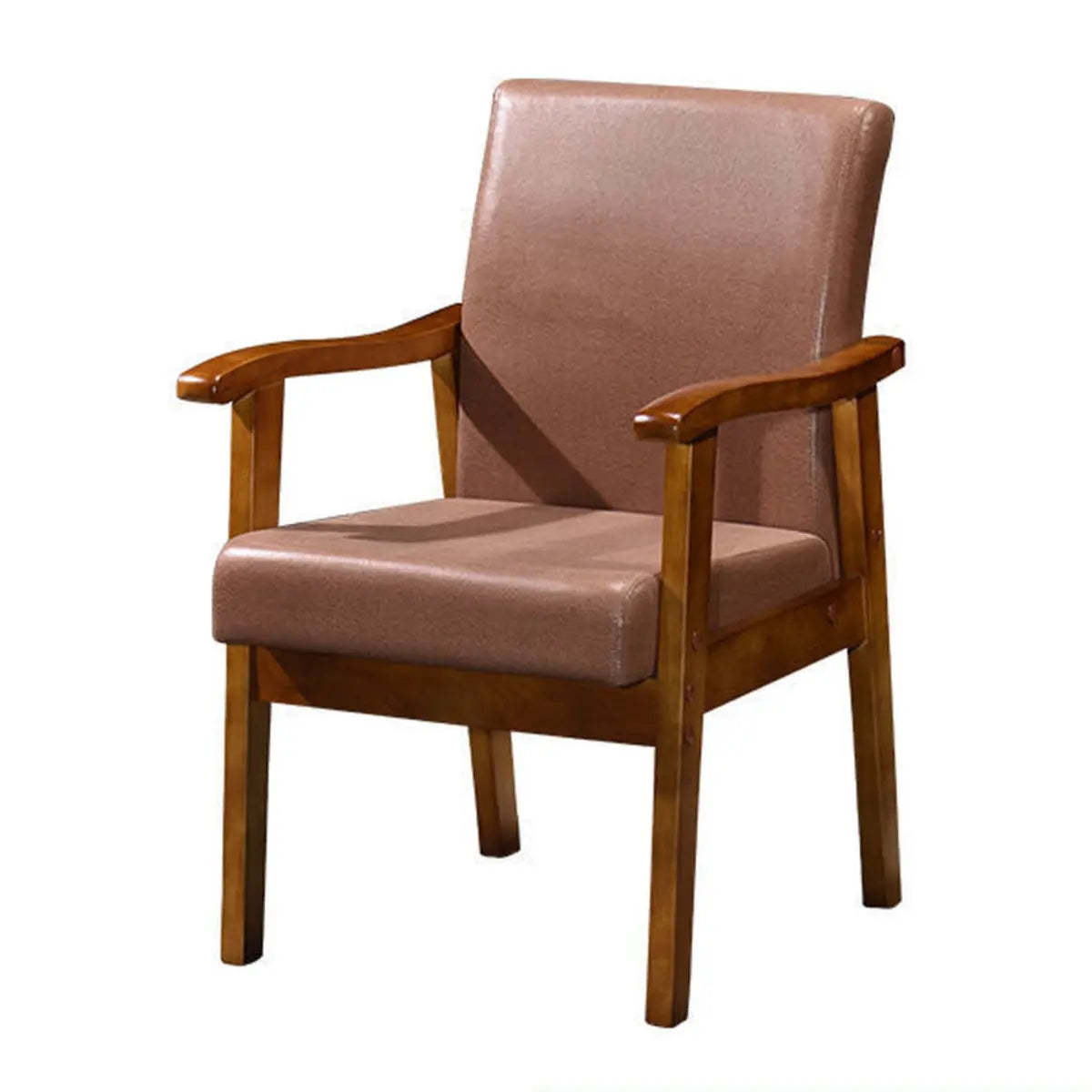 Walnut wood frame upholstered office chairs - modern — Burgundy