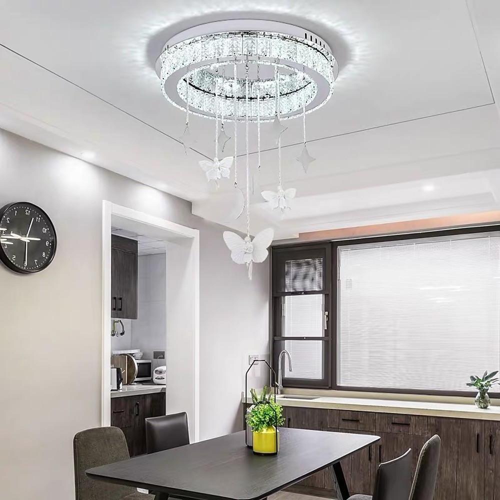 Circular Metal Crystal LED Modern Chandelier