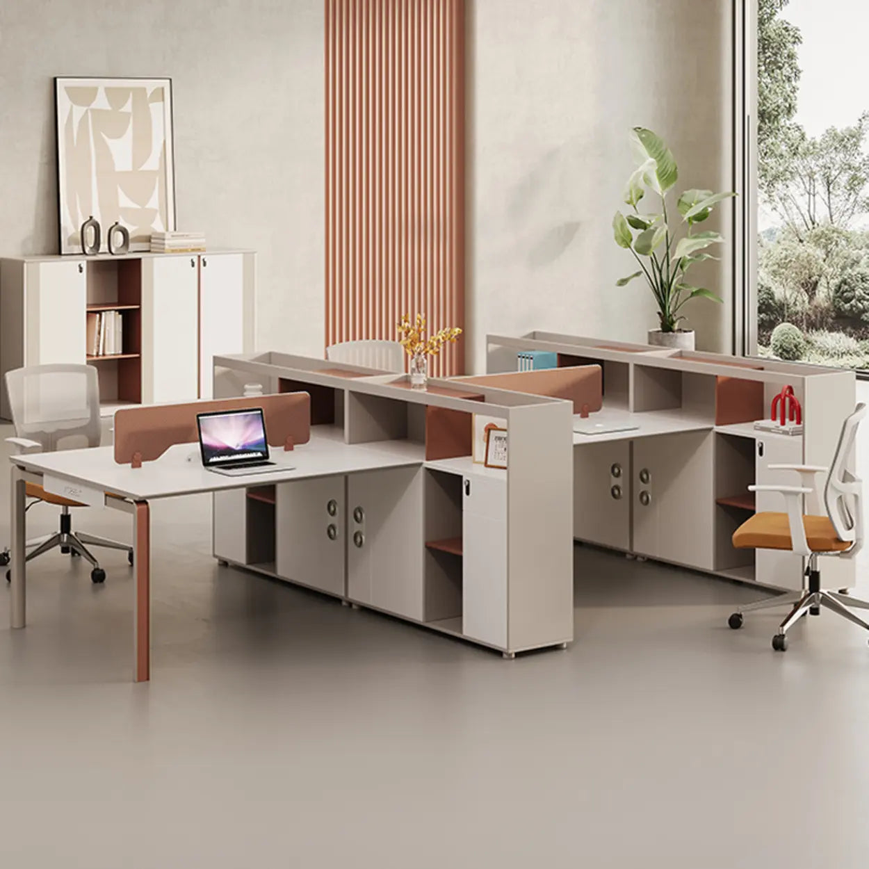 Collaborative Cabinet Drawer L-Shape Computer Desk — Table Only