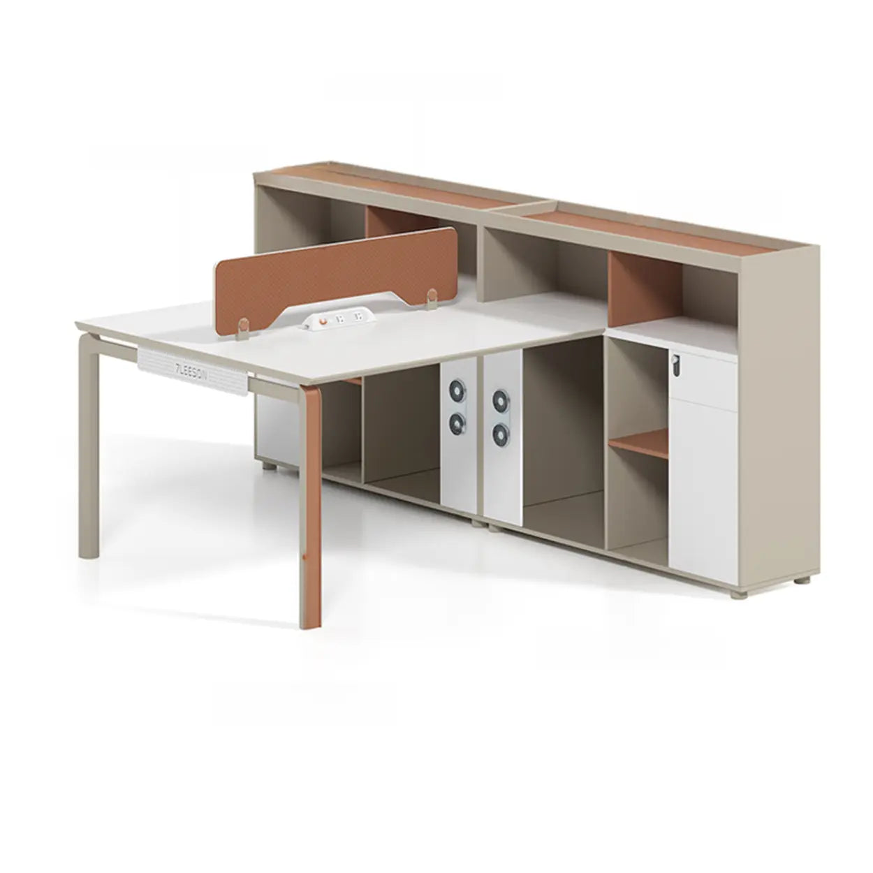 Collaborative Cabinet Drawer L-Shape Computer Desk