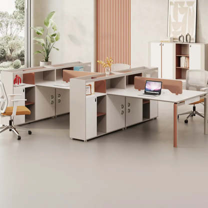 Collaborative Cabinet Drawer L-Shape Computer Desk
