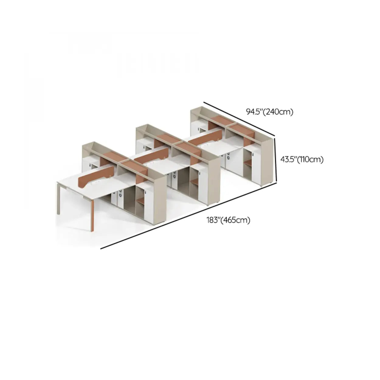 Collaborative Cabinet Drawer L-Shape Computer Desk