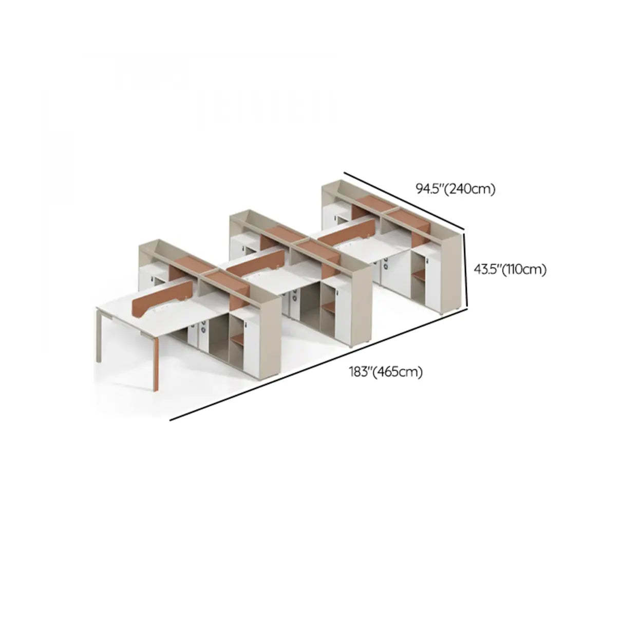 Collaborative Cabinet Drawer L-Shape Computer Desk