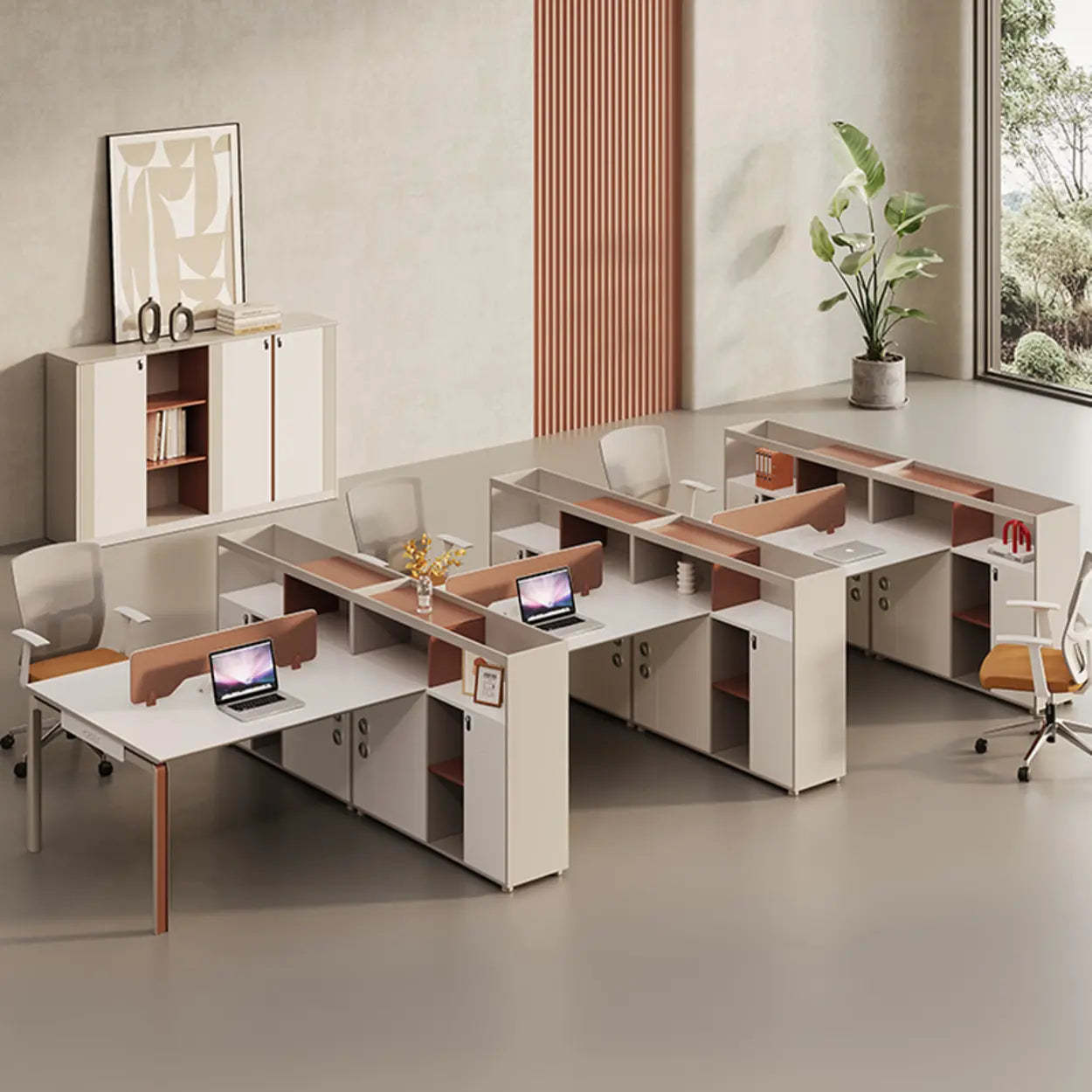 Collaborative Cabinet Drawer L-Shape Computer Desk — Table Only