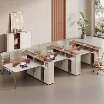 Collaborative Cabinet Drawer L-Shape Computer Desk — Table Only