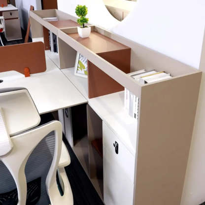 Collaborative Cabinet Drawer L-Shape Computer Desk