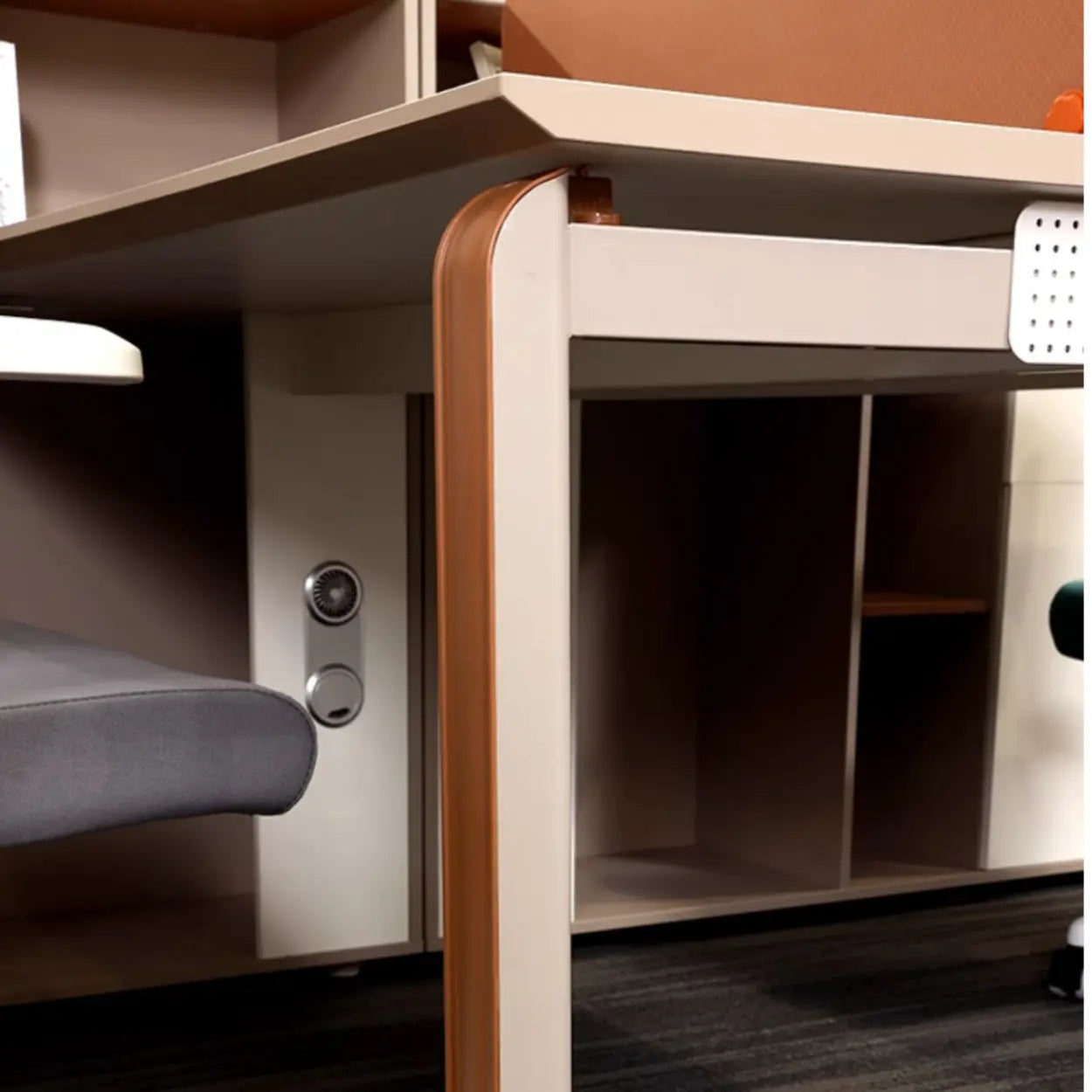 Collaborative Cabinet Drawer L-Shape Computer Desk