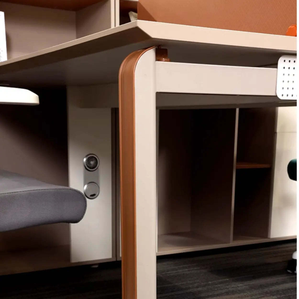 Collaborative Cabinet Drawer L-Shape Computer Desk