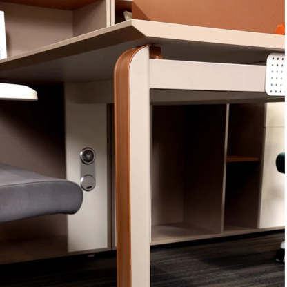 Collaborative Cabinet Drawer L-Shape Computer Desk