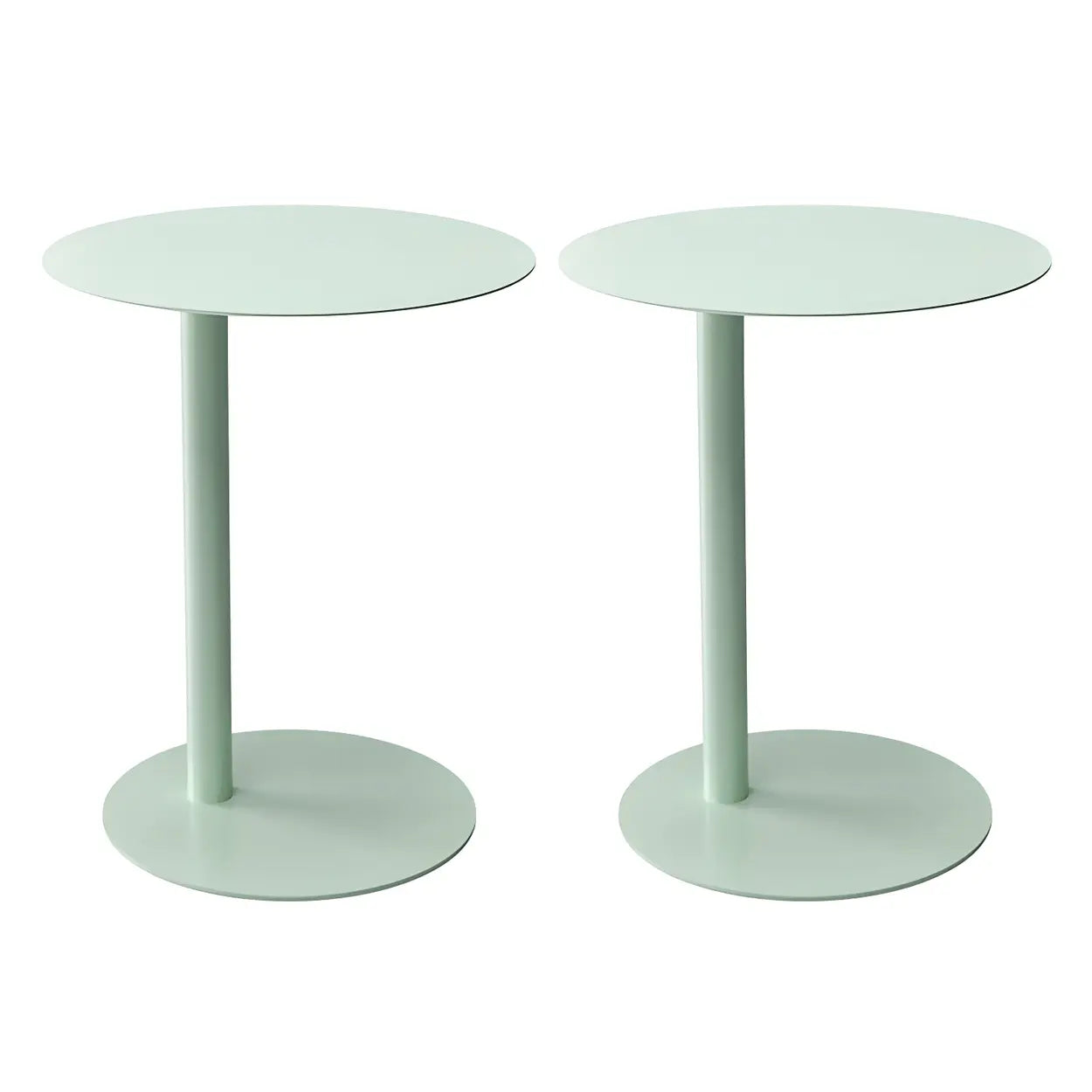 Round Metal C-Shape Side Table — Orange-Red / 1