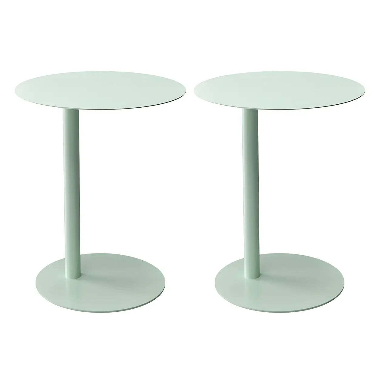 Round Metal C-Shape Side Table — Orange-Red / 1