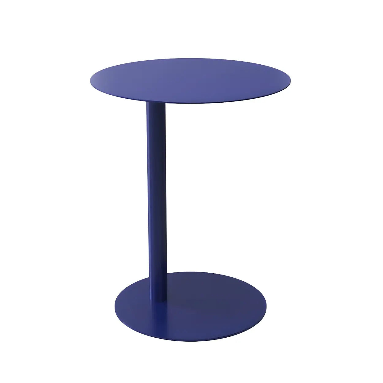 Round Metal C-Shape Side Table — Orange-Red / 1