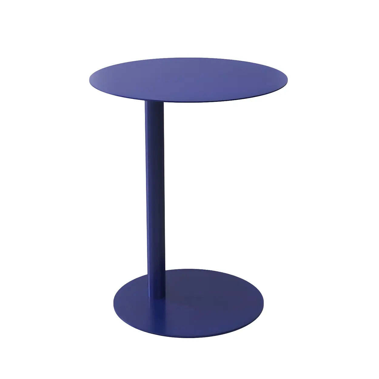Round Metal C-Shape Side Table — Orange-Red / 1