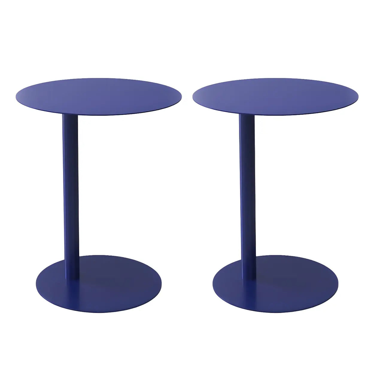 Round Metal C-Shape Side Table — Orange-Red / 2