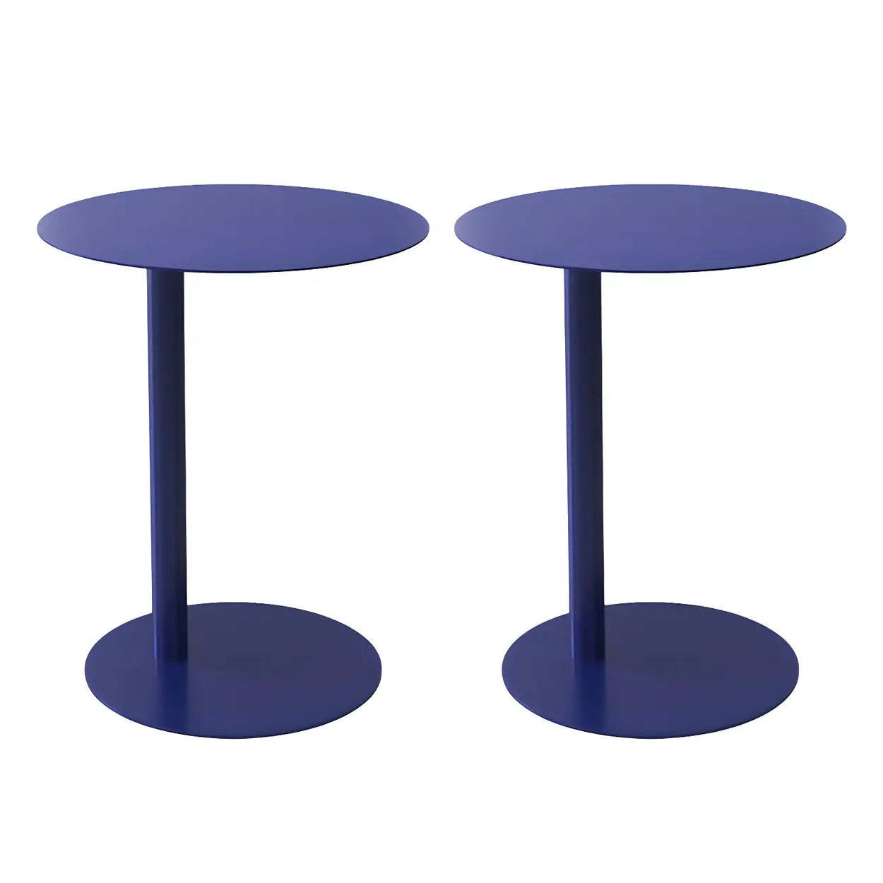 Round Metal C-Shape Side Table — Orange-Red / 2