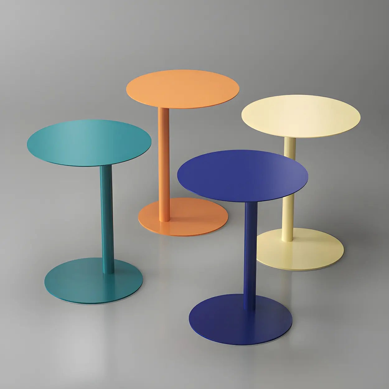 Round Metal C-Shape Side Table — Dark Green / 1