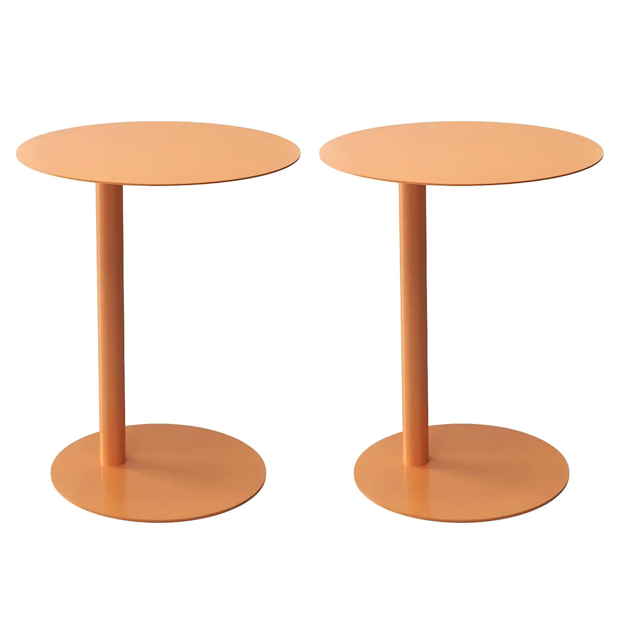 Round Metal C-Shape Side Table — Light Yellow / 1