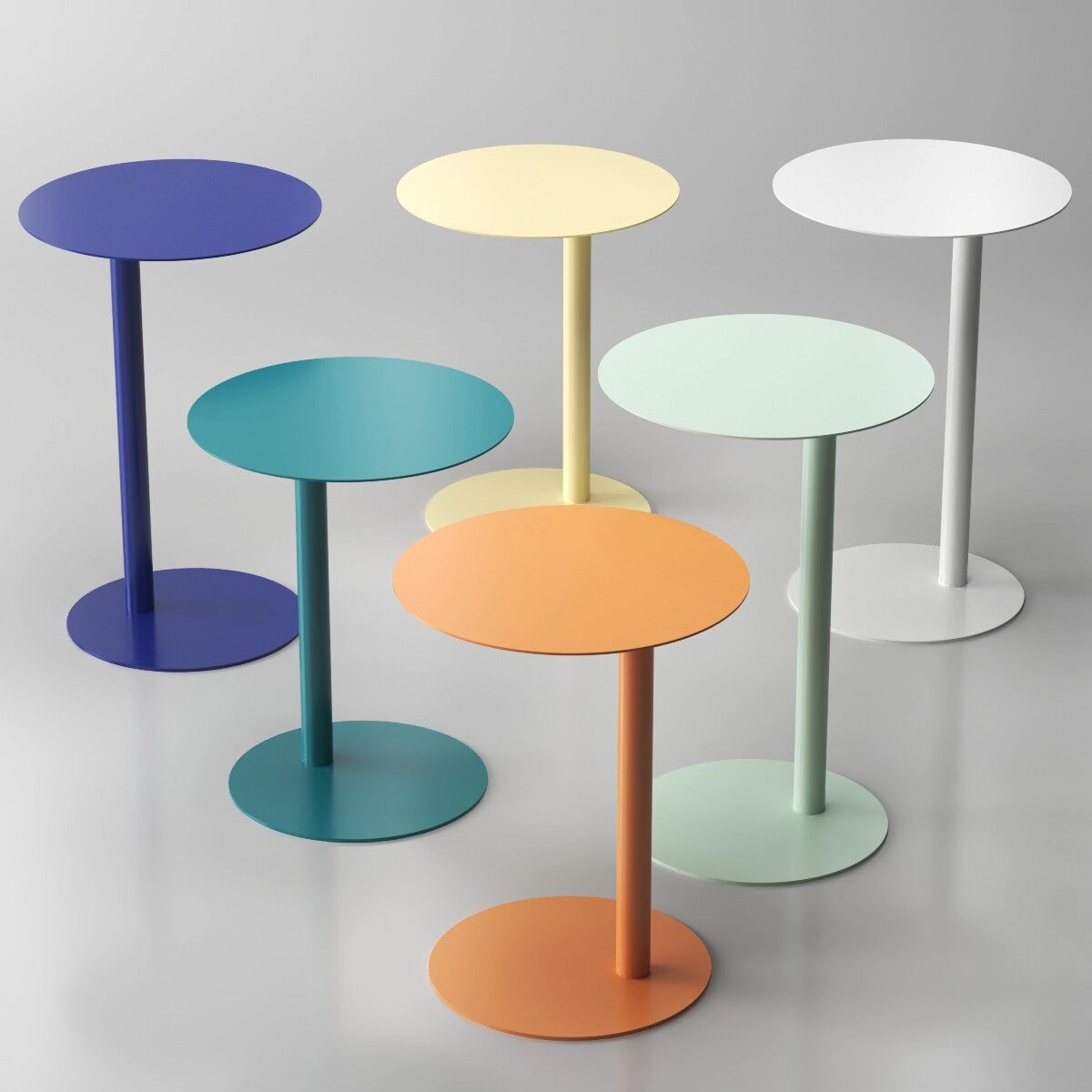 Round Metal C-Shape Side Table — Black / 2