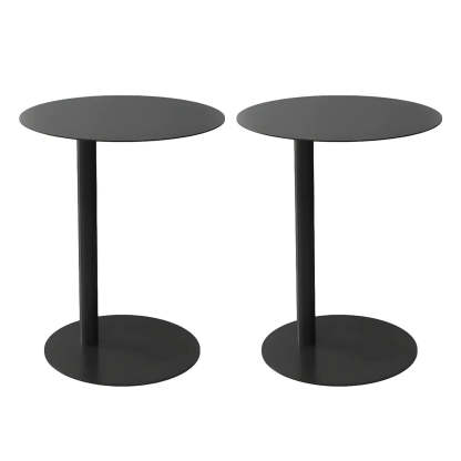 Round Metal C-Shape Side Table — Blue / 2