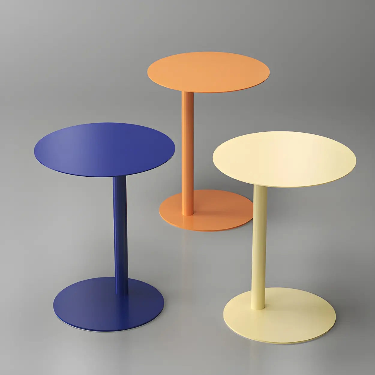 Round Metal C-Shape Side Table — Dark Green / 1