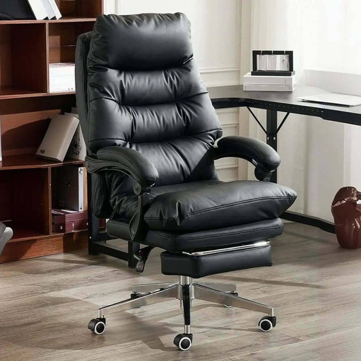 Reclining Leather Executive Office Chair