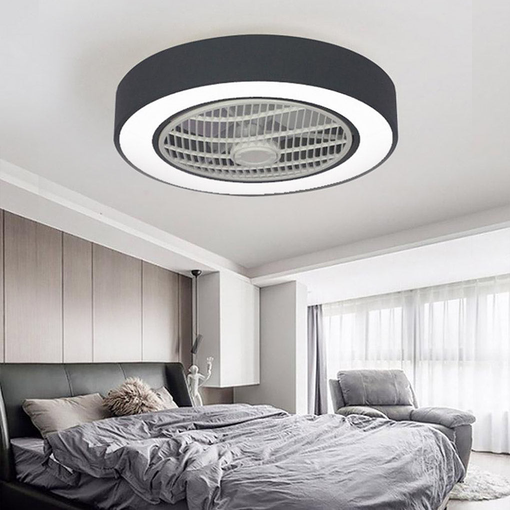 Gray modern bladeless decor ceiling fans — Matte Black