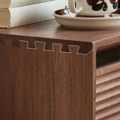 Compact Walnut Brown Vertical 5-Drawer Chest