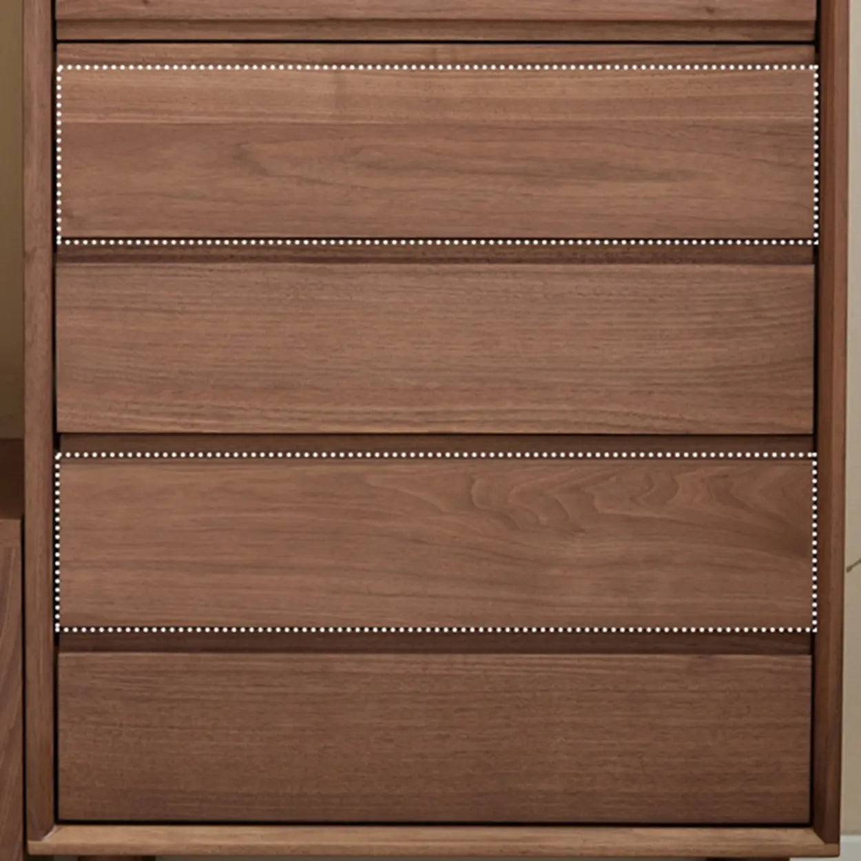 Compact Walnut Brown Vertical 5-Drawer Chest