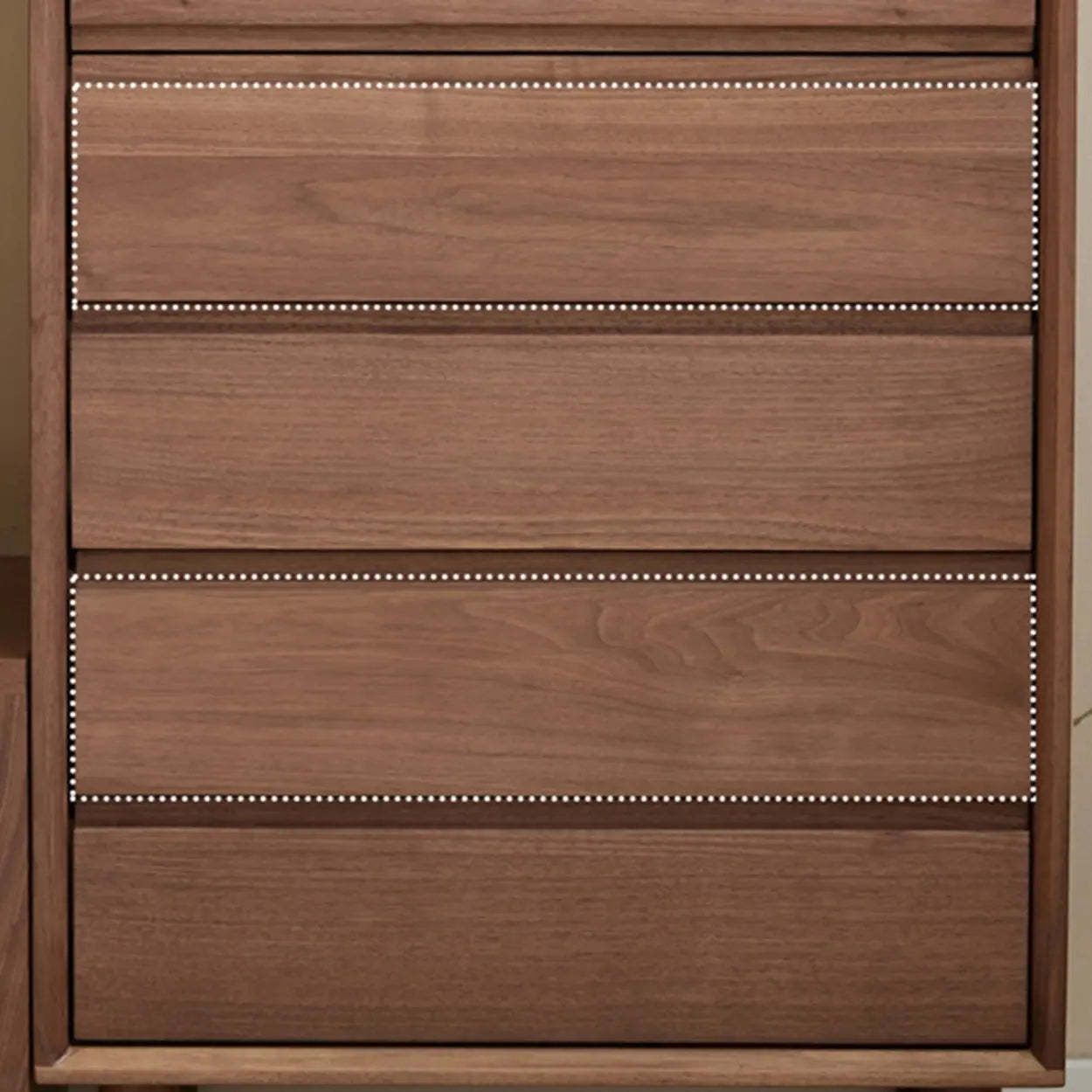 Compact Walnut Brown Vertical 5-Drawer Chest