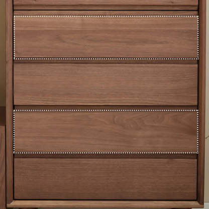 Compact Walnut Brown Vertical 5-Drawer Chest