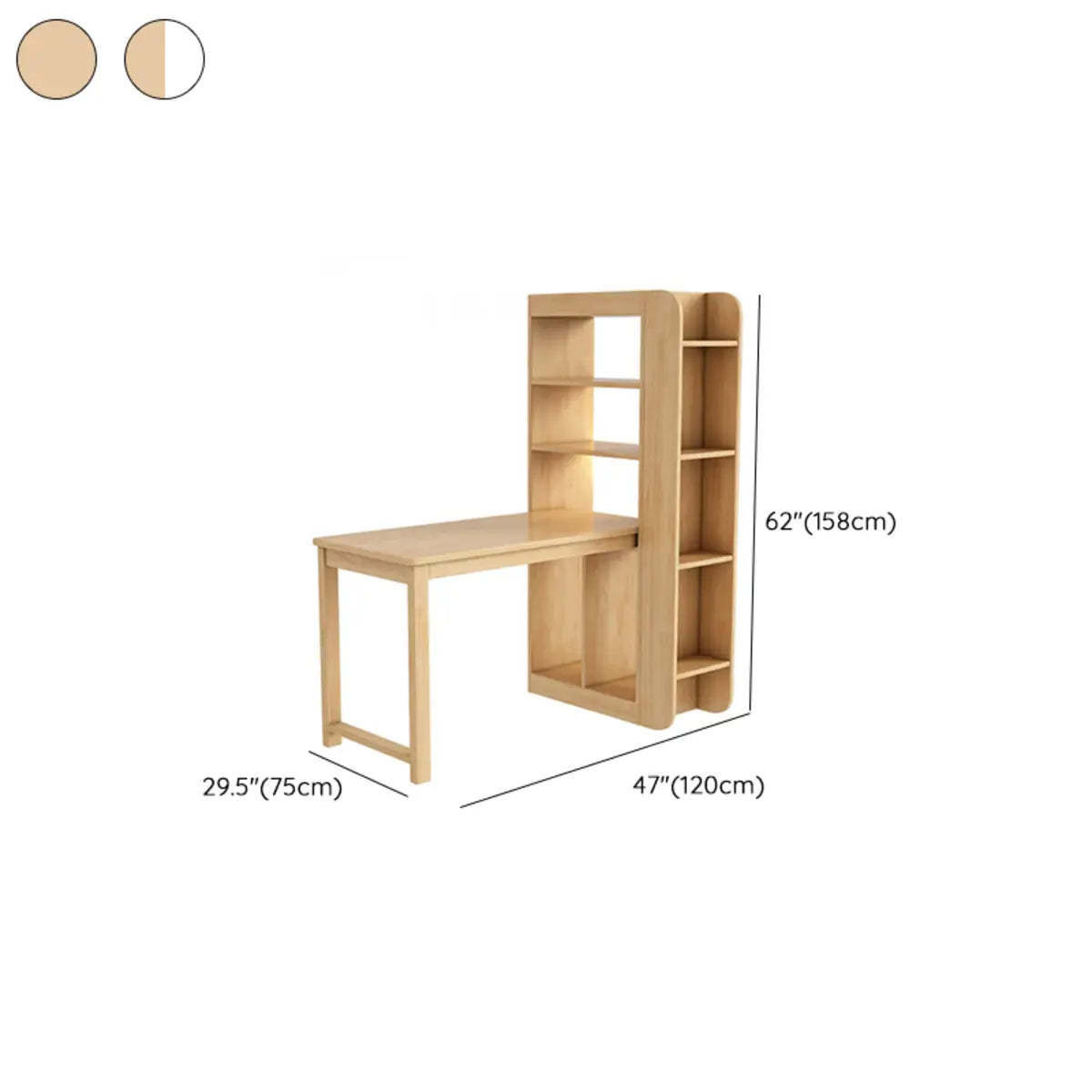 Compact Rectangular Wood Computer Desk with Shelf
