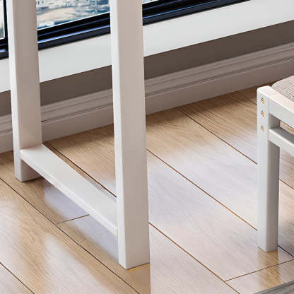 Compact Rectangular Wood Computer Desk with Shelf