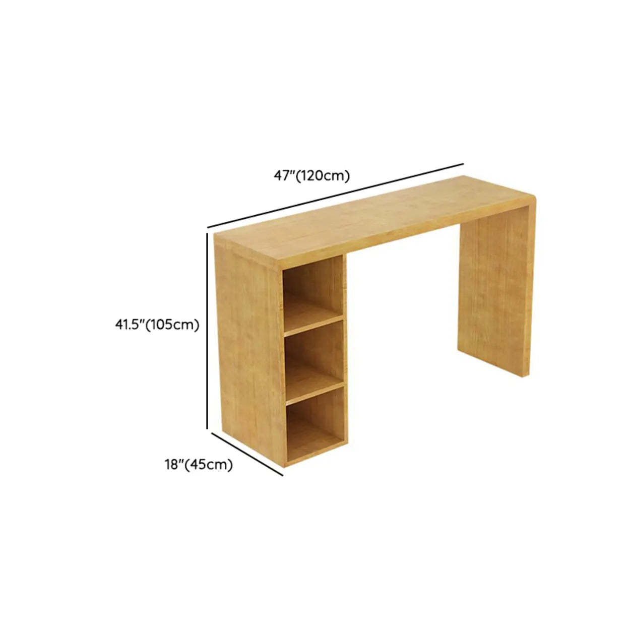 Compact Wood Breakfast Bar with Storage Shelves
