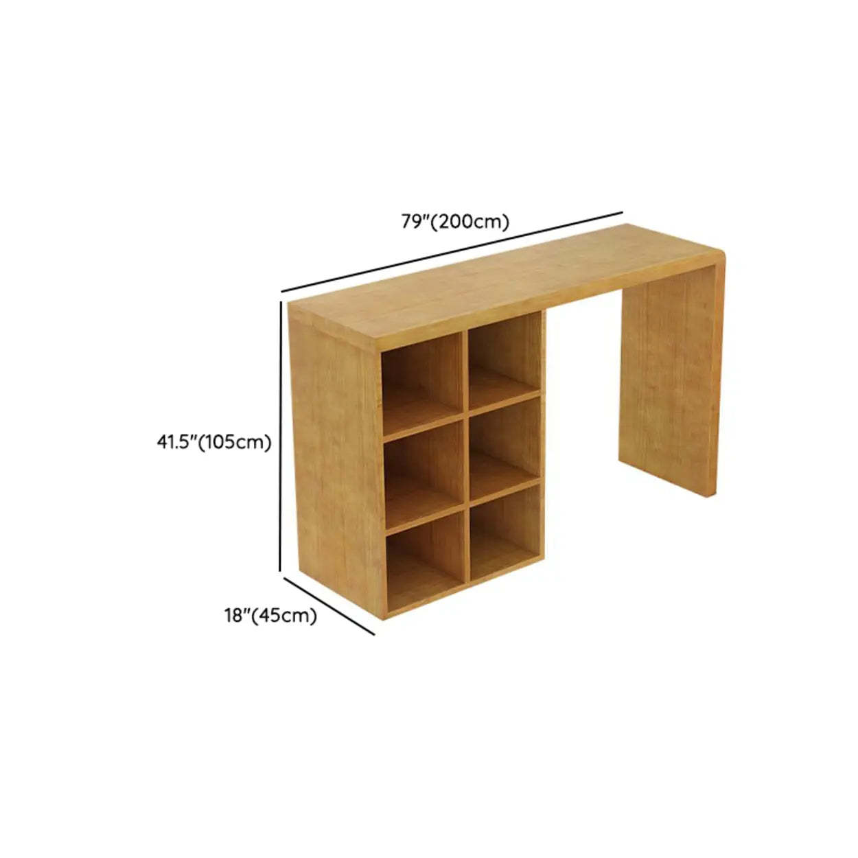 Compact Wood Breakfast Bar with Storage Shelves