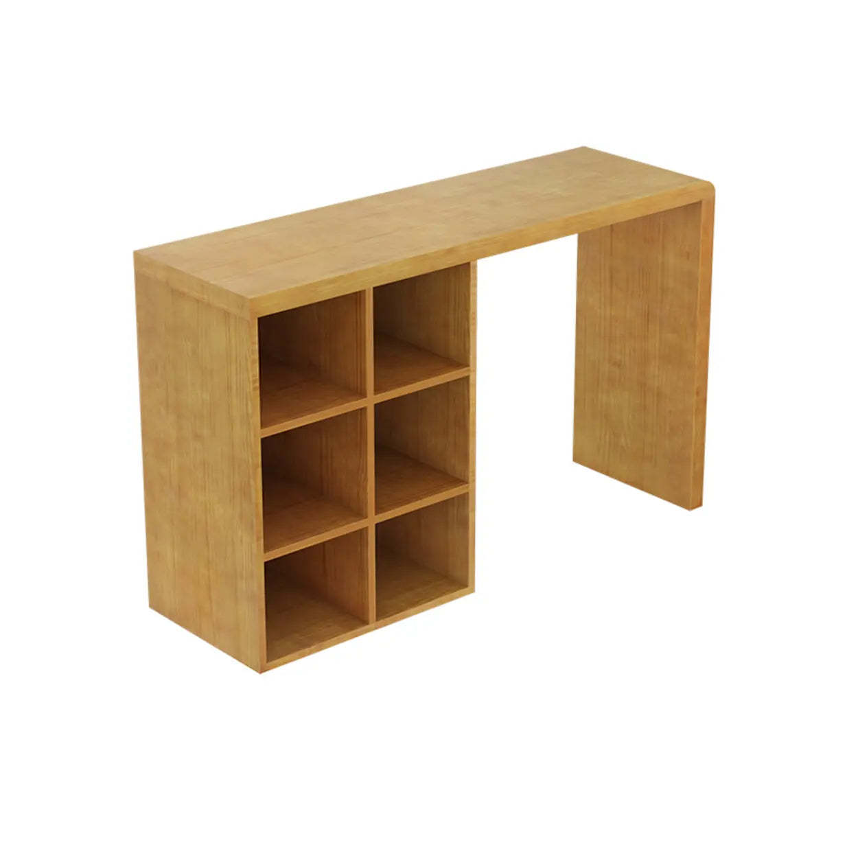 Compact Wood Breakfast Bar with Storage Shelves — 3 / Table Only