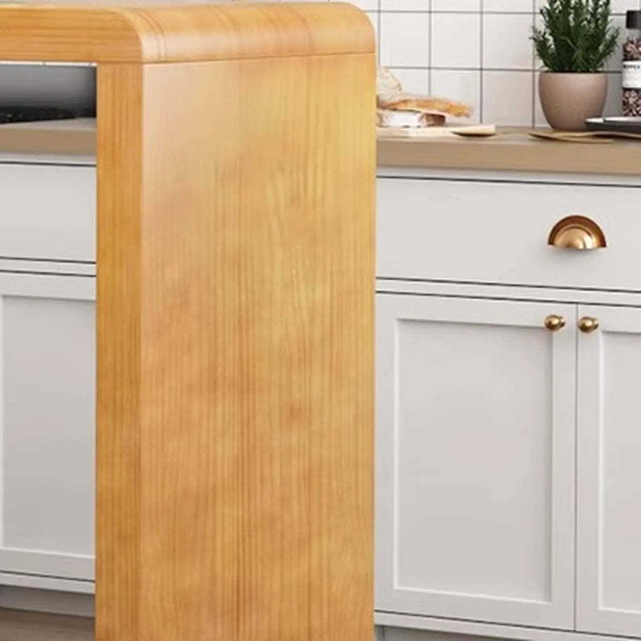 Compact Wood Breakfast Bar with Storage Shelves — 3 / Table Only