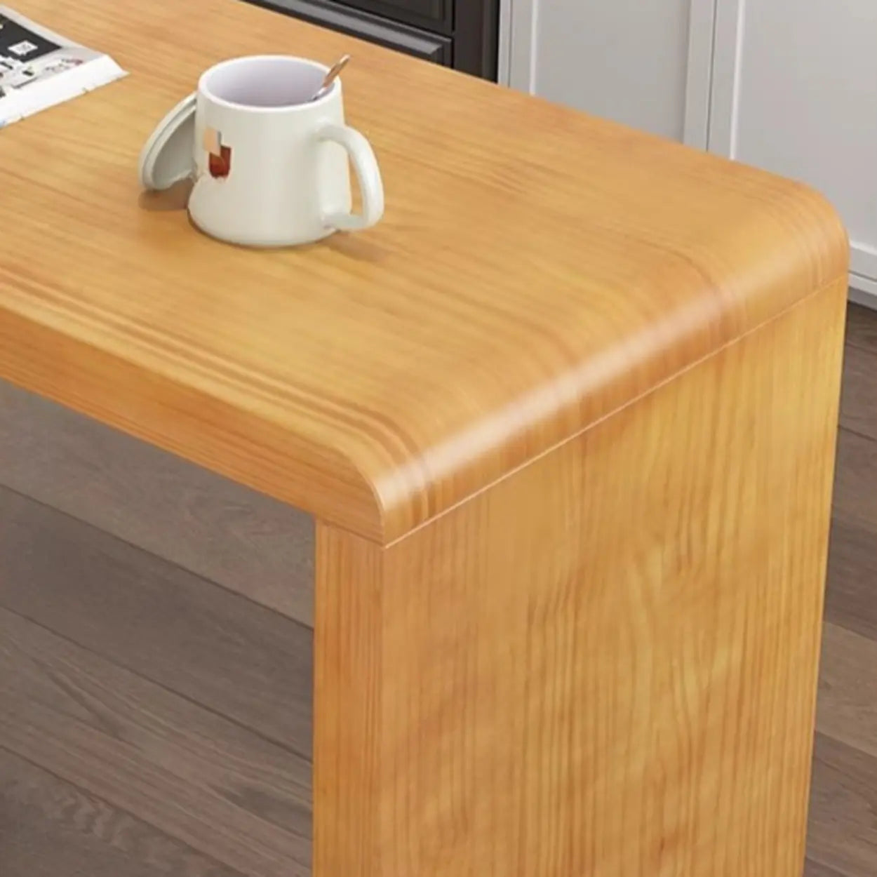 Compact Wood Breakfast Bar with Storage Shelves — 3 / Table Only