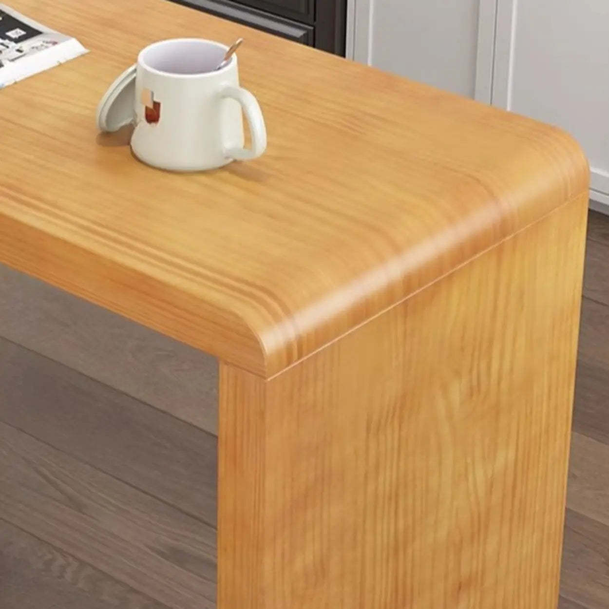 Compact Wood Breakfast Bar with Storage Shelves — 3 / Table Only
