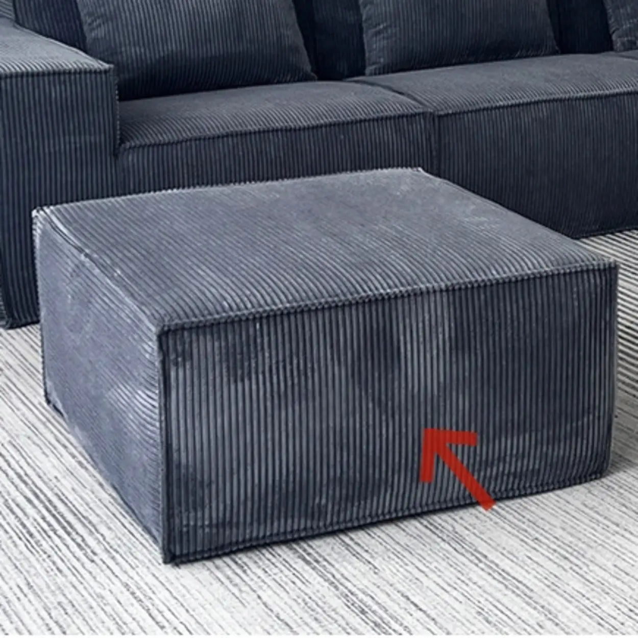 Boneless Compressed Corduroy Modular Sofa