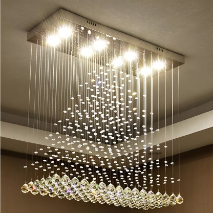 Contemporary 5-Layer Crystal Chandelier