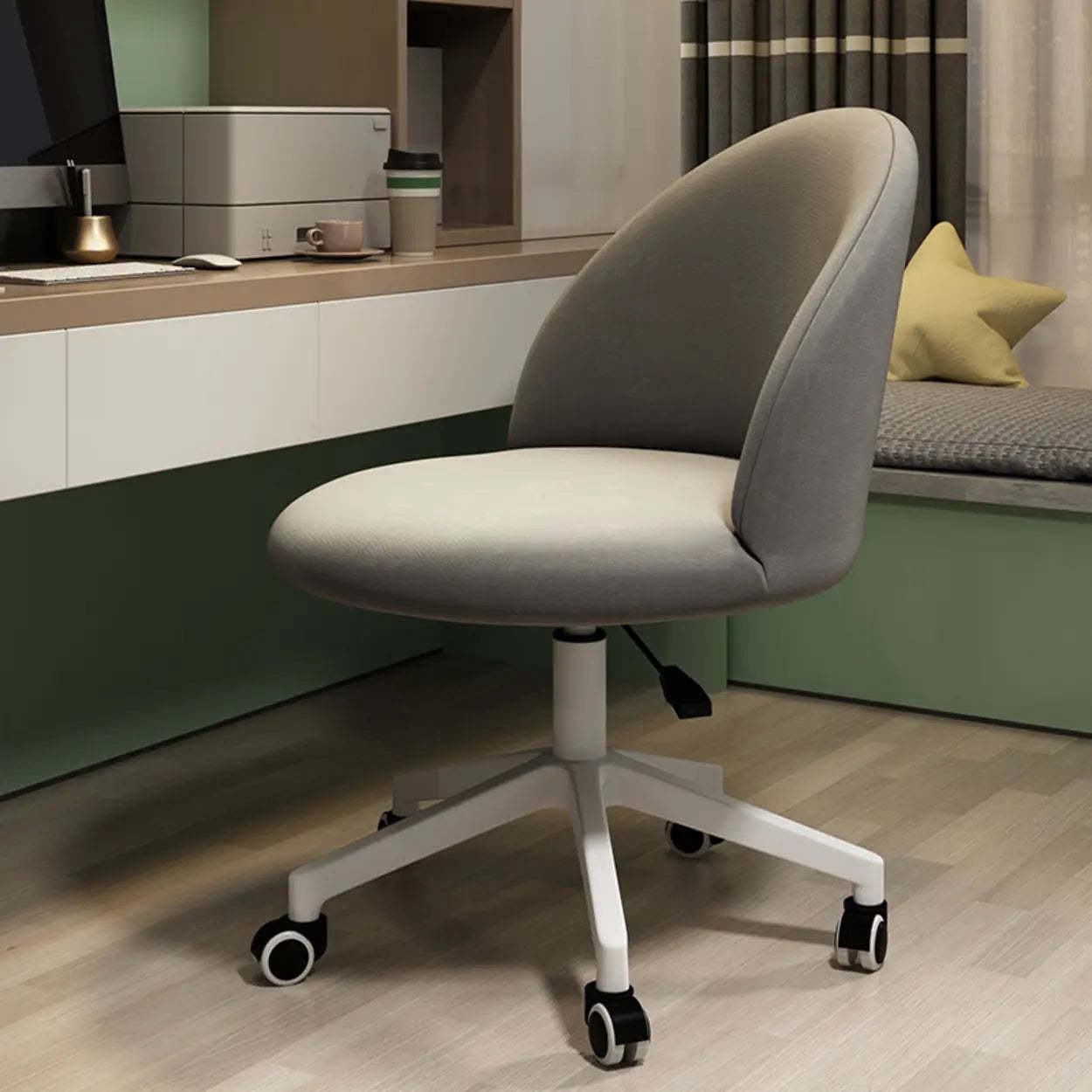 Contemporary Adjustable Ergonomic Office Chair — Blackish Green