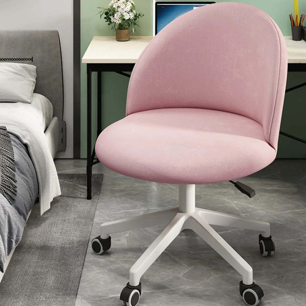 Contemporary Adjustable Ergonomic Office Chair — Yellow
