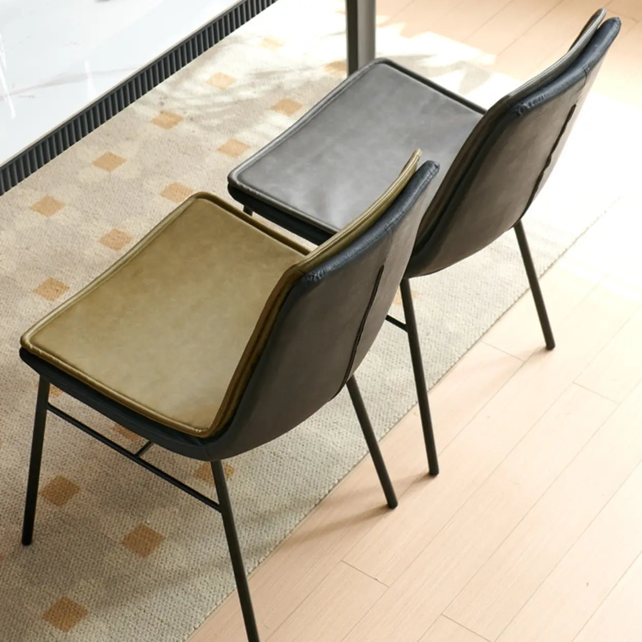 Contemporary Armless PU Leather Dining Chair