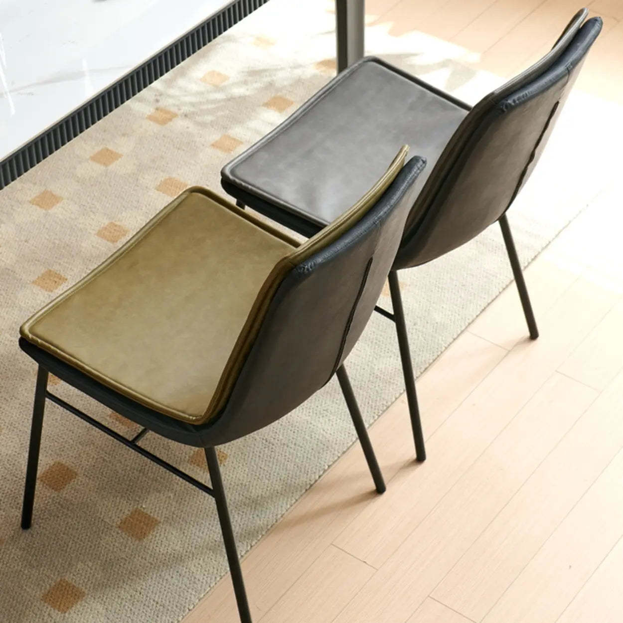 Contemporary Armless PU Leather Dining Chair