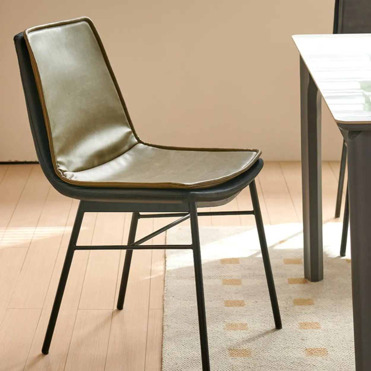 Contemporary Armless PU Leather Dining Chair