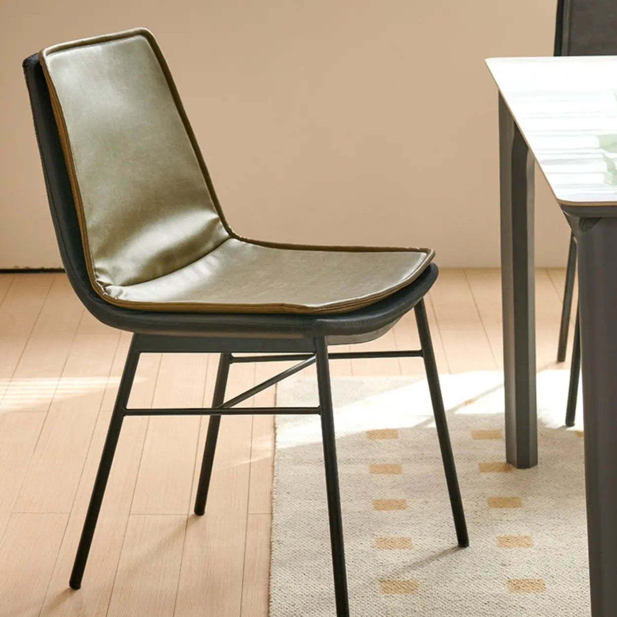 Contemporary Armless PU Leather Dining Chair