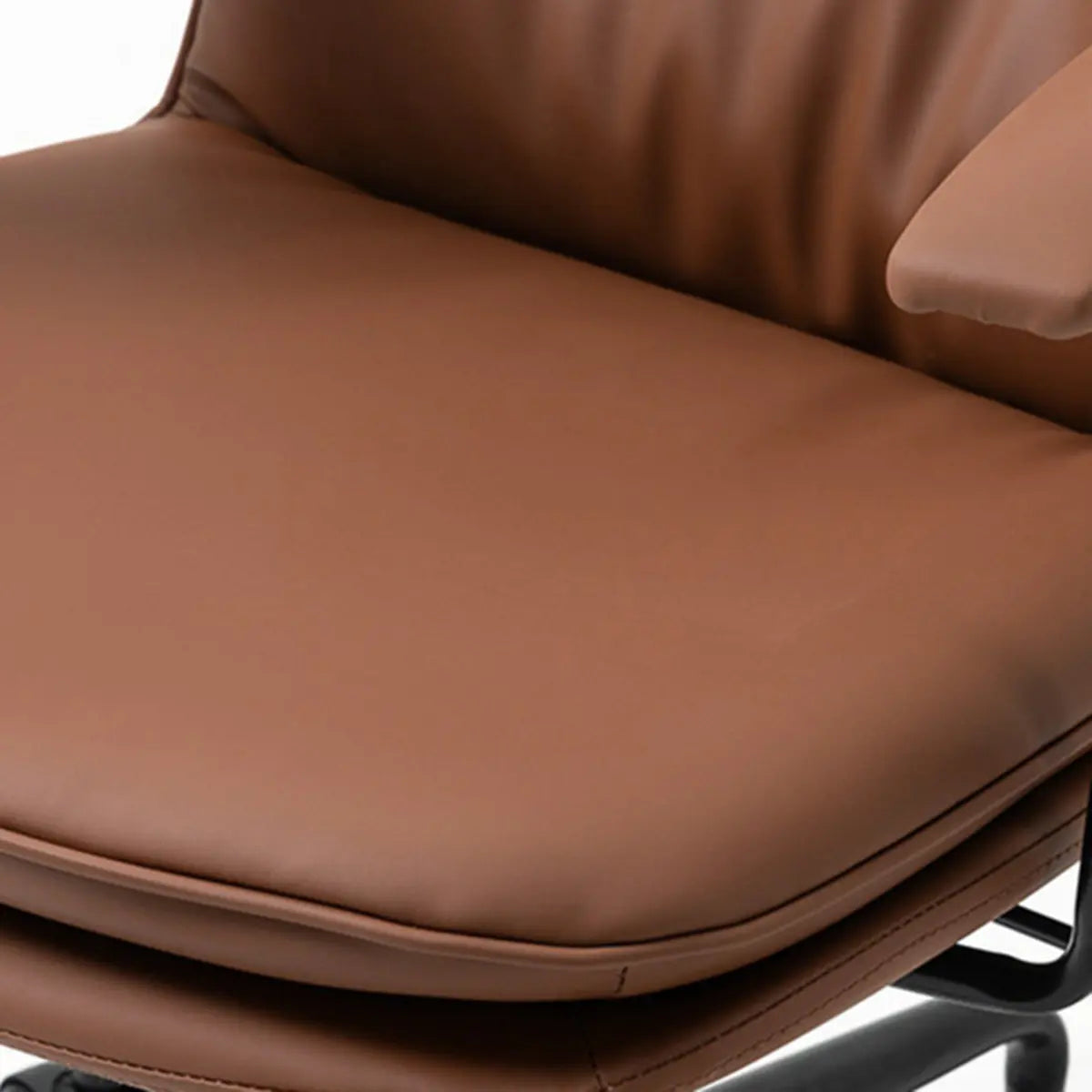 Contemporary Beige Leather Tufted Adjustable Office Chair