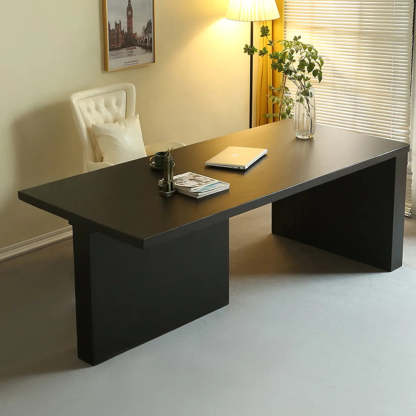 Contemporary Black Wood Writing Desk — Table Only