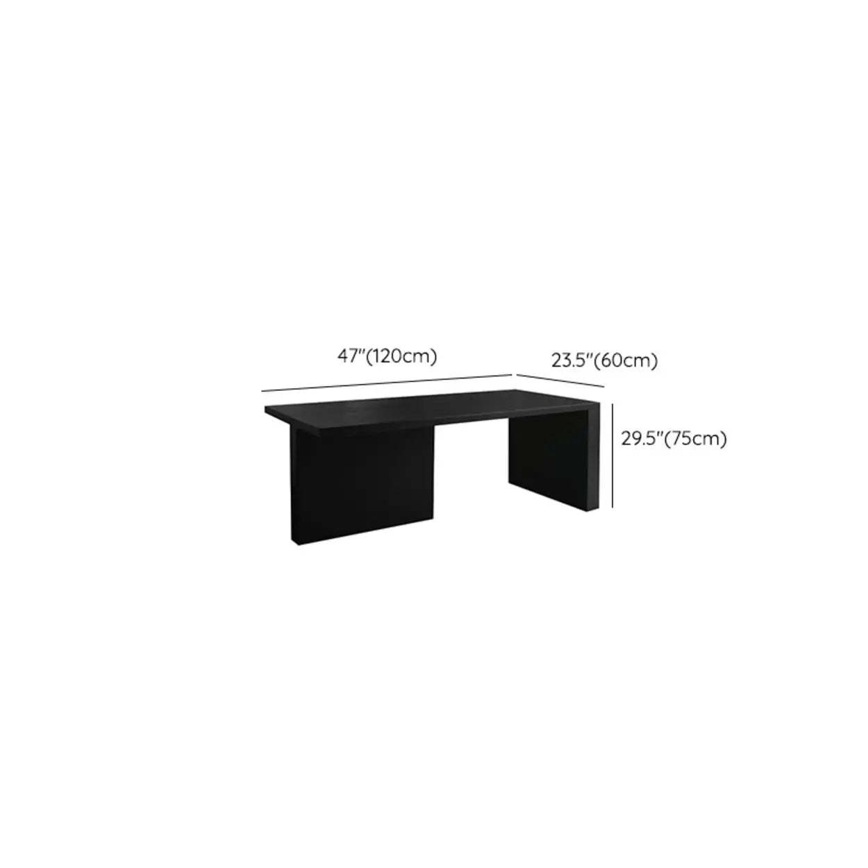 Contemporary Black Wood Writing Desk