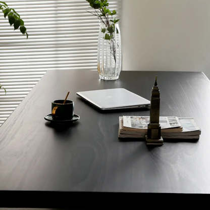 Contemporary Black Wood Writing Desk — Table Only